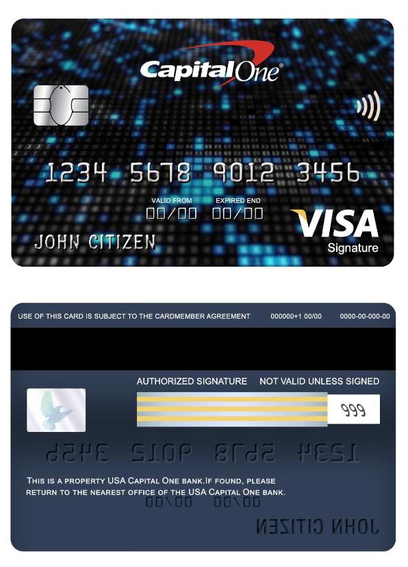 USA Capital One bank visa signature card